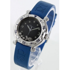 ショパール腕時計コピー ダイヤモンド ラバー ブルー/ブラック レディース 27/8921