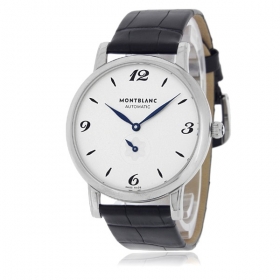 MONTBLANC モンブラン腕時計コピー スタークラシック 107073 ホワイト ブラックレザー