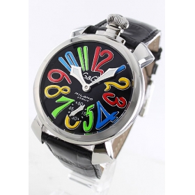 ガガミラノ コピー腕時計マニュアーレ48mm 手巻き スモールセコンド レザー ブラック メンズ 5010.02S
