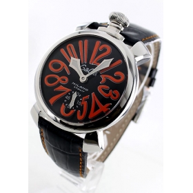 ガガミラノ 腕時計コピーマニュアーレ48mm 手巻き スモールセコンド レザー ブラック メンズ 5010.11S