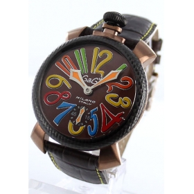 ガガミラノ コピー腕時計マニュアーレ48mm 手巻き スモールセコンド レザー ブラウン メンズ 5016.5