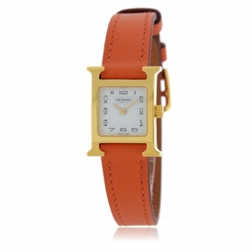 HERMES エルメス時計コピー Hウォッチ レザーベルト HH1.101.131/WOR オレンジ